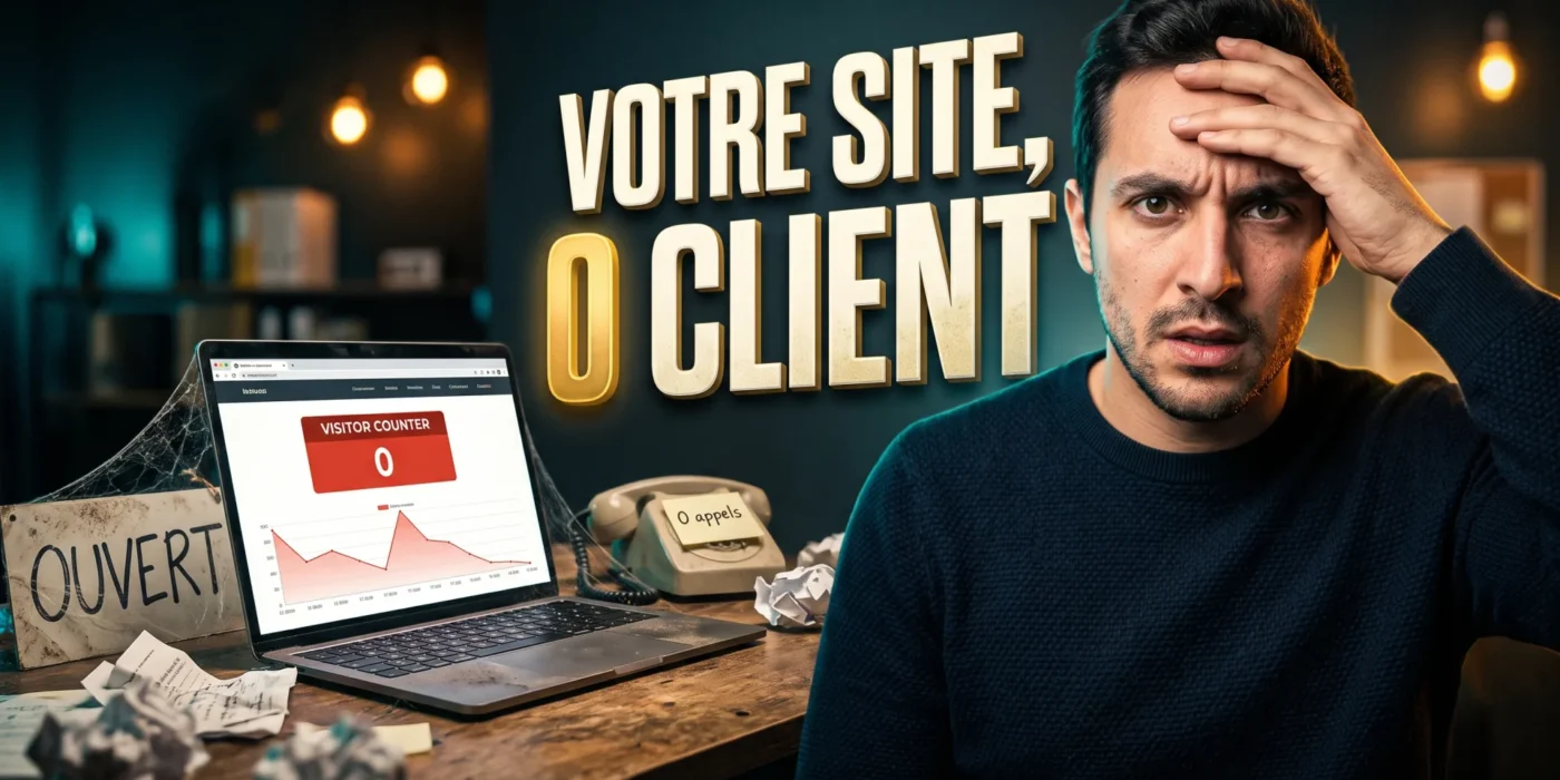 Site internet sans visiteur, compteur à zéro sur un ordinateur portable